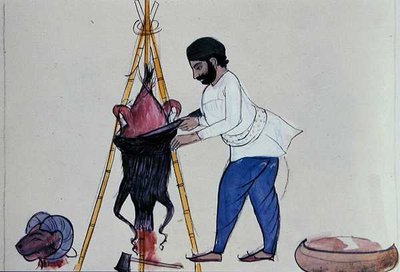 ブッチャー 1890年頃 （水彩・紙） 作： Punjabi School