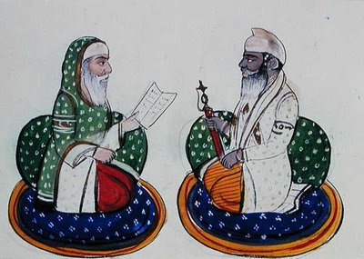 ファキール・ヌール・ウド・ディンとサルダール・アタル・シン 1890年頃（紙に水彩画） 作： Punjabi School