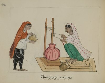 攪拌機を持った2人の女性 作： Punjabi School