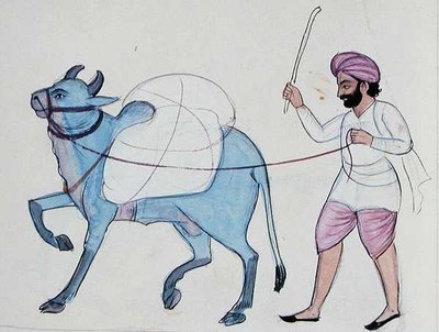 ウォッシャーマン（ドービ）1890年頃（水彩・紙） 作： Punjabi School