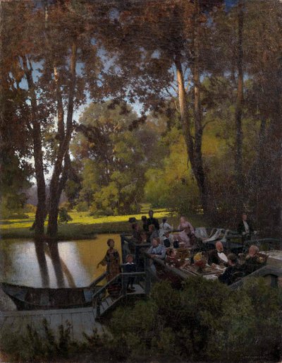 ""Dejeuner au parc" (公園での昼食) Peinture de Pyotr Alexandrovich Sukhodolsky (Soukhodolsky) (1835-1903) キャンバスに油彩 Dim 61.5x48 cm 個人蔵 作： Pyotr Alexandrovich Sukhodolsky