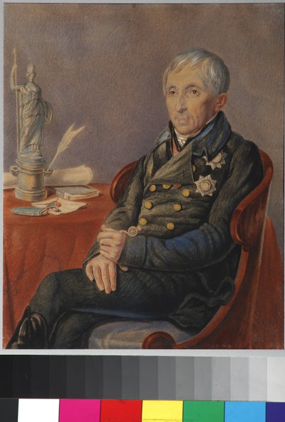 Alexey Nikolaevich Olenin (1763-1843) の肖像、Olenin、Pyotr Alekseevich (1828-1855) 作： Pyotr Alexeevich Olenin