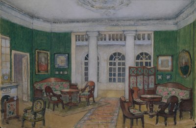 P.チャイコフスキーによるオペラ「エフゲニー・オネーギン」の舞台デザイン、1900年代 作： Pyotr Borisovich Lambin