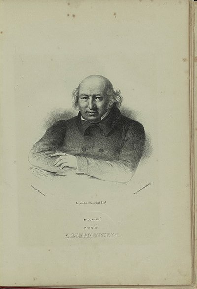 著者の肖像アレクサンドル・シャホフスコイ王子1777-1846、1860年代 作： Pyotr Fyodorovich Borel
