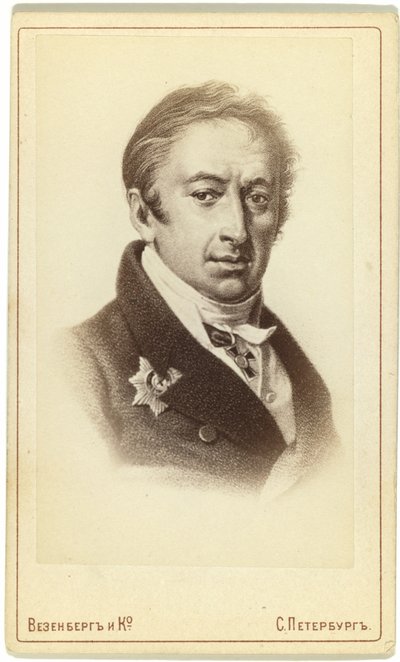 著者と歴史家ニコライM.カラムジン1766-1826の肖像 作： Pyotr Fyodorovich Borel