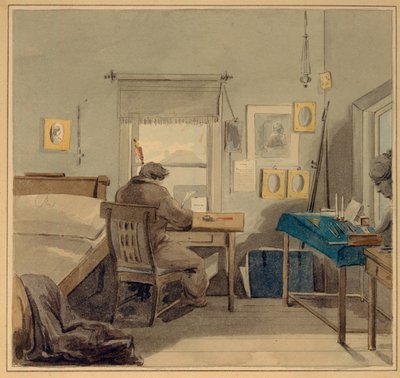 職場で。 1824年のパベルナッシュチョキンの家 作： Pyotr Fyodorovich Sokolov