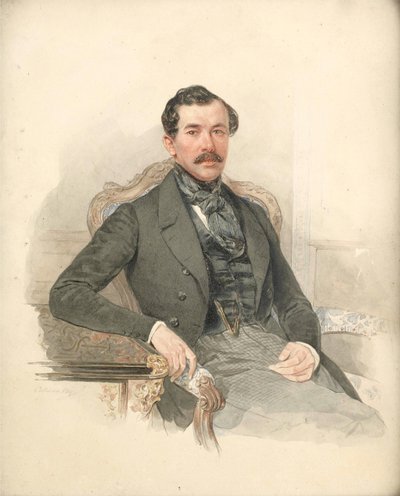 Maximilien de Leuchtenberg, mecene et mineralogiste - Maximilian de Beauharnais, 3rd Duke of Leuchtenberg (1817-1852) の肖像 - Pyotr Fyodorovich Sokolov (1791-1848).厚紙に水彩画 寸法：25x21cm 個人蔵 作： Pyotr Fyodorovich Sokolov