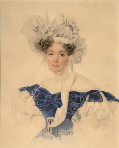 伯爵夫人ヴァルヴァラセルゲイエフナゴリツィナ1794-1875の肖像、1830年代中頃 作： Pyotr Fyodorovich Sokolov
