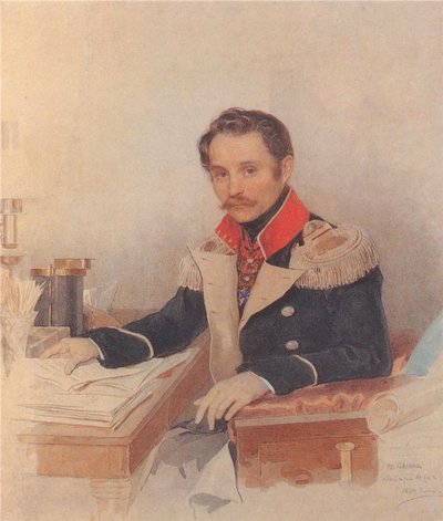 Leonty Vasilievich Dubelt 1792-1862の肖像、ジャンダルム軍団の参謀長、1834年 作： Pyotr Fyodorovich Sokolov