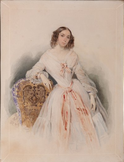 Praskovia Nikolaevna Ryumina 1821-1897、1847の肖像 作： Pyotr Fyodorovich Sokolov
