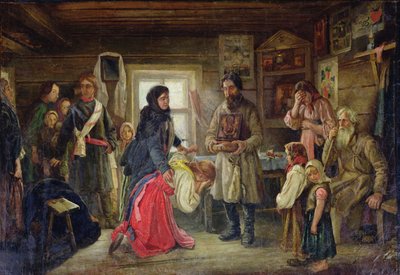 結婚前 1900年頃（キャンバスに油彩） 作： Pyotr Ivanovich Tselebrovski