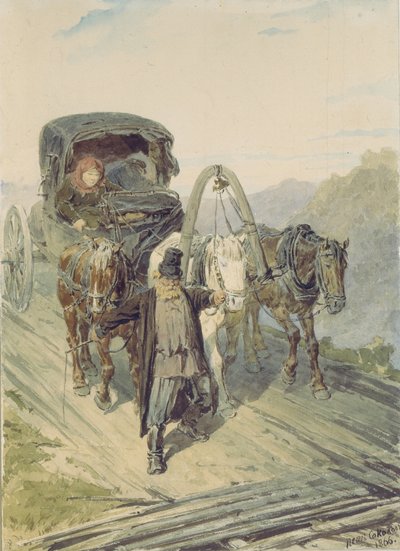 トロイカ、1866年 作： Pyotr Petrovich Sokolov
