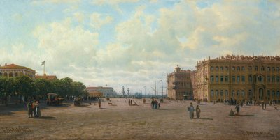 1860 年代、サンクトペテルブルクの宮殿広場。 作： Pjotr ​​​​Petrowitsch Wereschtschagin