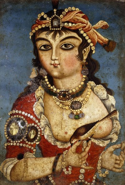 A遊女、c。 1830 作： Qajar School