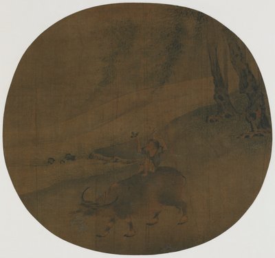 水牛に乗った少年、明代、16～17世紀。 作： Qin Shunyou