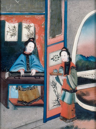 中国の室内 1800年頃 油彩・キャンバス 作： Qing Dynasty Chinese School