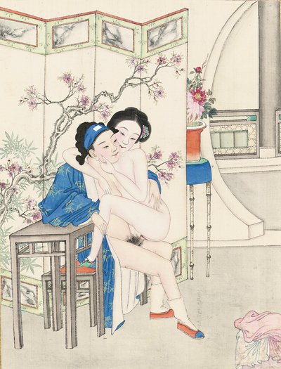 エロチックな絵、後期清朝 作： Qing Dynasty Chinese School
