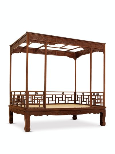 Huanghuali 6ポスト天蓋付きベッド、Jiazichuang Qing王朝（木）（469035も参照） 作： Qing Dynasty Chinese School