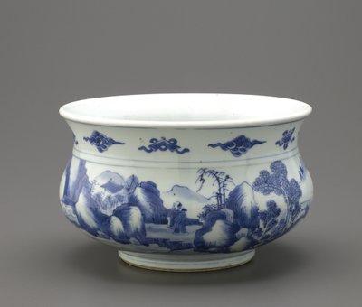 香炉、景徳鎮、江西省（セラミック） 作： Qing Dynasty Chinese School