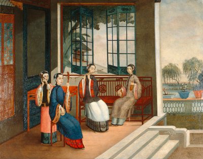 音楽家たち 1800年頃 油彩・カンヴァス 作： Qing Dynasty Chinese School