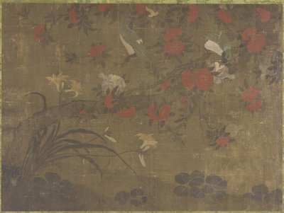ザクロを食べるオウム、17世紀から18世紀 作： Qing Dynasty Chinese School