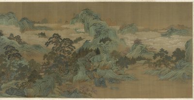 青と緑の川の風景、17〜18世紀 作： Qing Dynasty Chinese School