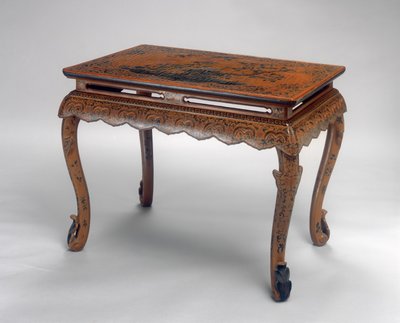 表、康西時代（1662-1722）（漆木材と麻布）（272134も参照） 作： Qing Dynasty Chinese School