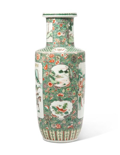 ファミールヴェルテ「三国志ロマンス」ロール花瓶（セラミック） 作： Qing Dynasty   Kangxi Period Chinese School