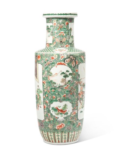 ファミーユ・ヴェルテ「三国志」ルーロー花瓶（陶器 作： Qing Dynasty   Kangxi Period Chinese School