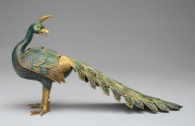 七宝焼孔雀型香炉 作： Qing Dynasty   Qianlong Period Chinese