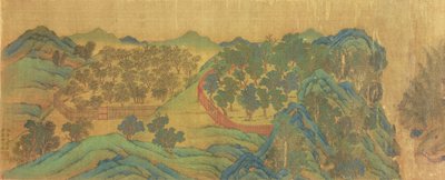 王偉の絵画様式と詩の後の王川の庭園 作： Qiu Ying