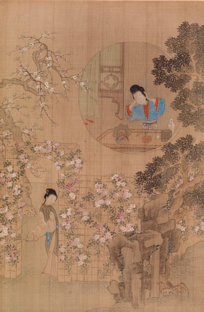 庭の女 - 円形の窓の女 作： Qiu Ying