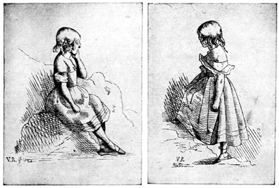 1840年のビクトリア女王による2つの版画。 作： Queen Victoria