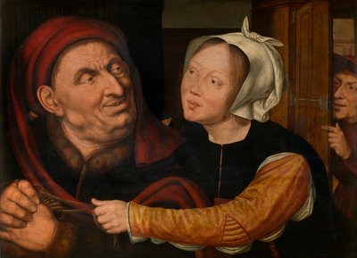 Amantes incompatíveis (óleo sobre painel) 作： Quentin Massys or Matsys