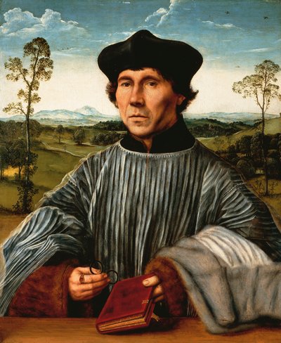 Retrato de um Cônego, de Quinten Matsys (1466-1530), óleo sobre tela 作： Quentin Metsys