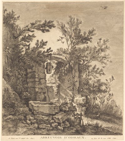 鳥の水飲み場 作： Quentin Pierre Chedel after François Boucher