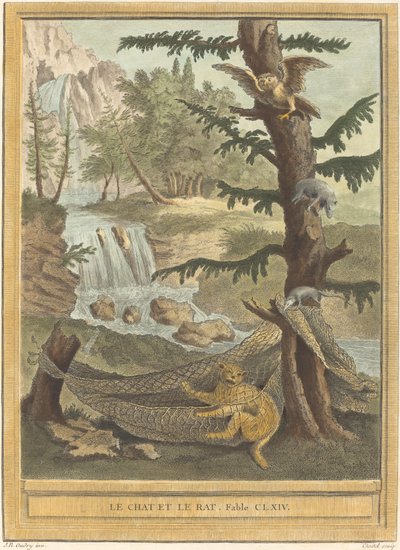 Le chat et le rat (猫とネズミ) 作： Quentin Pierre Chedel after Jean Baptiste Oudry
