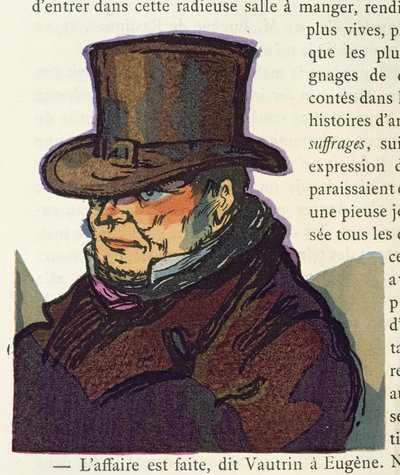「ヴォートラン」、「ル・ペール・ゴリオ」のイラスト、オノレ・ド・バルザック、1922 作： Quint