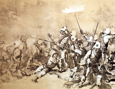 1896年のイタリアとエチオピアのアドゥアの戦い」Q.Cenni作 1896年頃 作： Quinto Cenni