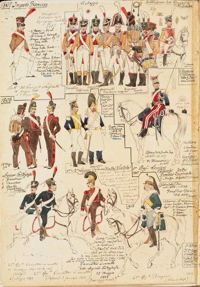 フランス帝国の軍服、クイント・チェンニ著、カラー図版 作： Quinto Cenni