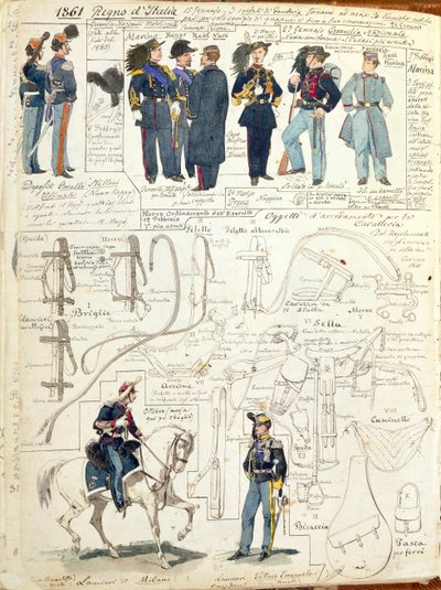クイント・チェンニによるイタリア王国の各軍の制服と装備、カラープレート 作： Quinto Cenni