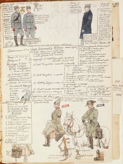 イタリア王国の軍服、カラー図版：クイント・チェンニ作 作： Quinto Cenni