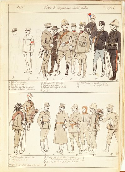 イタリア王国のリビア軍事占領軍のユニフォーム 作： Quinto Cenni