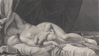 膝の上にキューピッドを乗せて眠るヴィーナス、1783年。 作： Quirin Mark