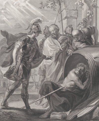 The meeting of Diogenes of Sinope and Alexander the Great, 1784.    1159629   ja       japanese Successfully Translated  Original: Harvest of the dead, plate 63 of The Disasters of War Translat: Harvest of the dead, plate 63 of 