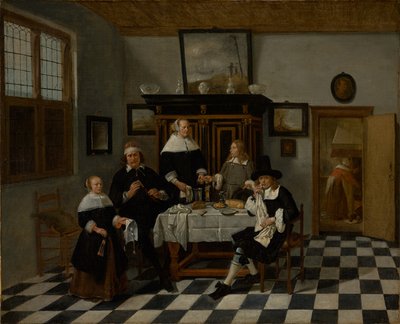 インテリアの中の家族グループ 作： Quiringh Gerritsz. van Brekelenkam