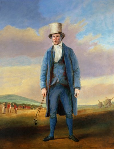 「オールドアリック」、アリックブラザートン（1756-1840）、ロイヤルブラックヒースゴルフクラブのホールメーカー、1835年頃 作： R.S.E Gallen