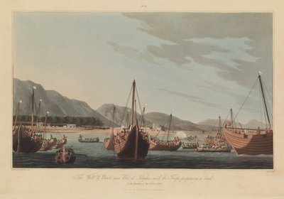 アラブの海賊に対抗するペルシャ湾岸軍のプラベ十六景 作： R. (after) Temple