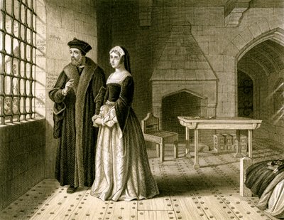 サー・トーマス・モア (1478-1535) と娘のマーガレット (19 世紀)。 作： R Anderson