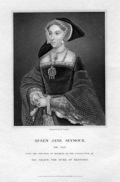 1823年、イングランドの3番目の妻でヘンリー8世の女王、ジェーンシーモア。 作： R. Cooper